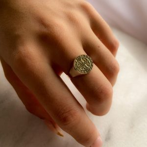 Anillo San Benito Plata y Oro - ANPO2250