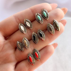Aros de plata con piedras naturales