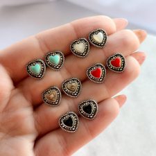Aros de plata con piedras naturales
