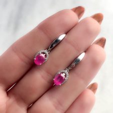 Aros con rubí de plata - ARP1076