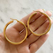 Argollas de acero dorado - AR4501