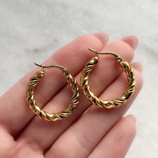 Argollas de acero dorado- AR4559