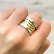 Anillo de plata y oro - AN3449